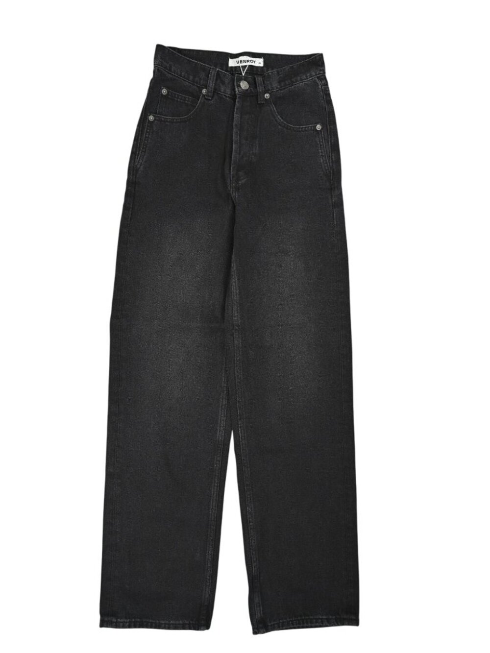 Venroy V Front Denim Jean in Washed Black